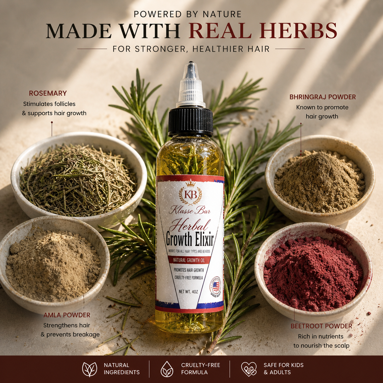 Growth Oil- Rosemary Leaves 4OZ